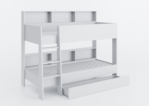 Двухярусная детская кровать Sway с полочками Белый фото 7 Двухярусная детская кровать Sway с полочками Белый фото 7