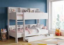 Двухярусная детская кровать Sway с полочками Белый